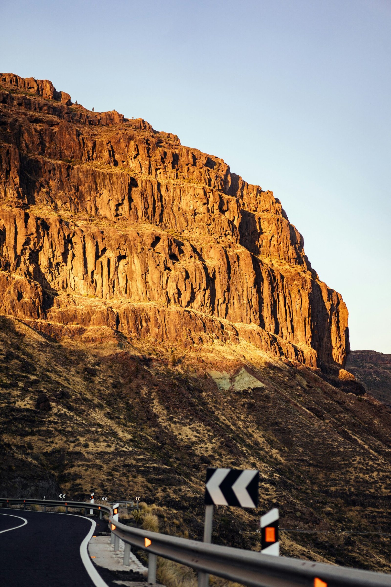 road beside mountain